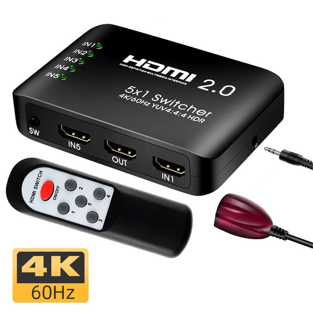 AIXXCO HDMI 2.0 ġ, Xbox ø X PC PS5 Ϳ IR  , 3 Ʈ ó , 4K 60Hz ø